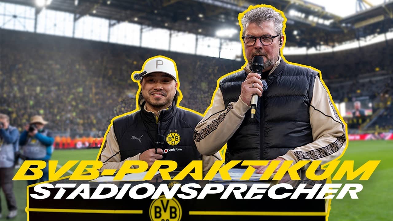 INTERN announces the starting XI in front of 80,000 fans! 🤯 | BVB Stadium Announcer Internship