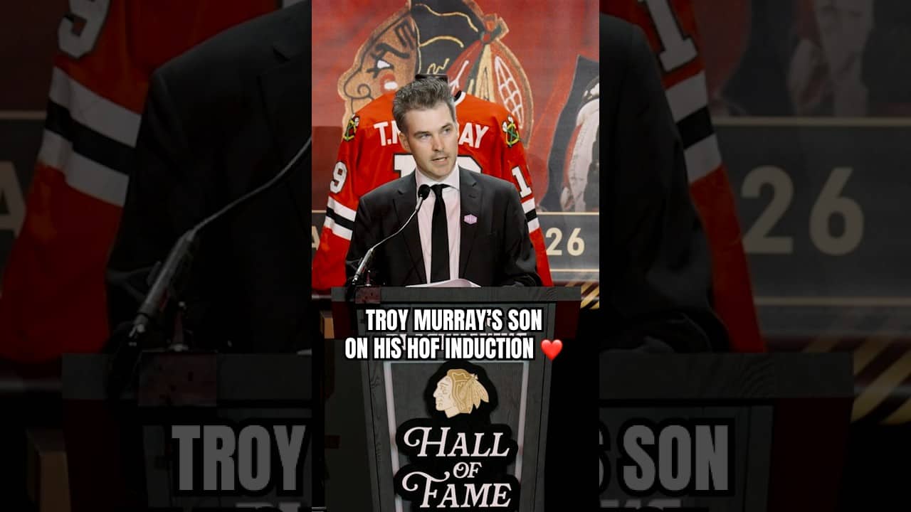 Troy Murray’s son speaks on his father’s HOF induction 🤍 #nhl #troymurray #blackhawks #chicago