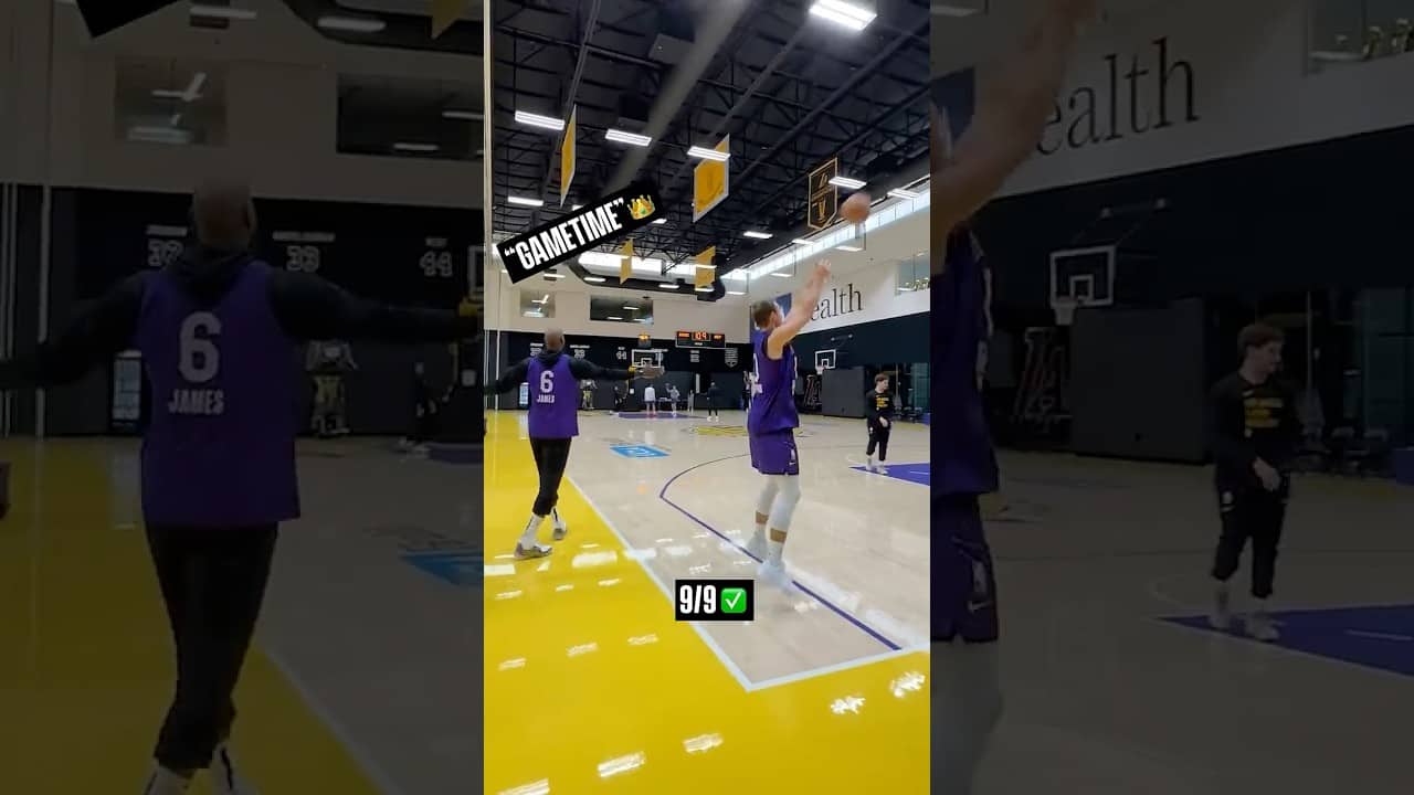 LeBron knew Luke won the shooting competition 😎 #lakers