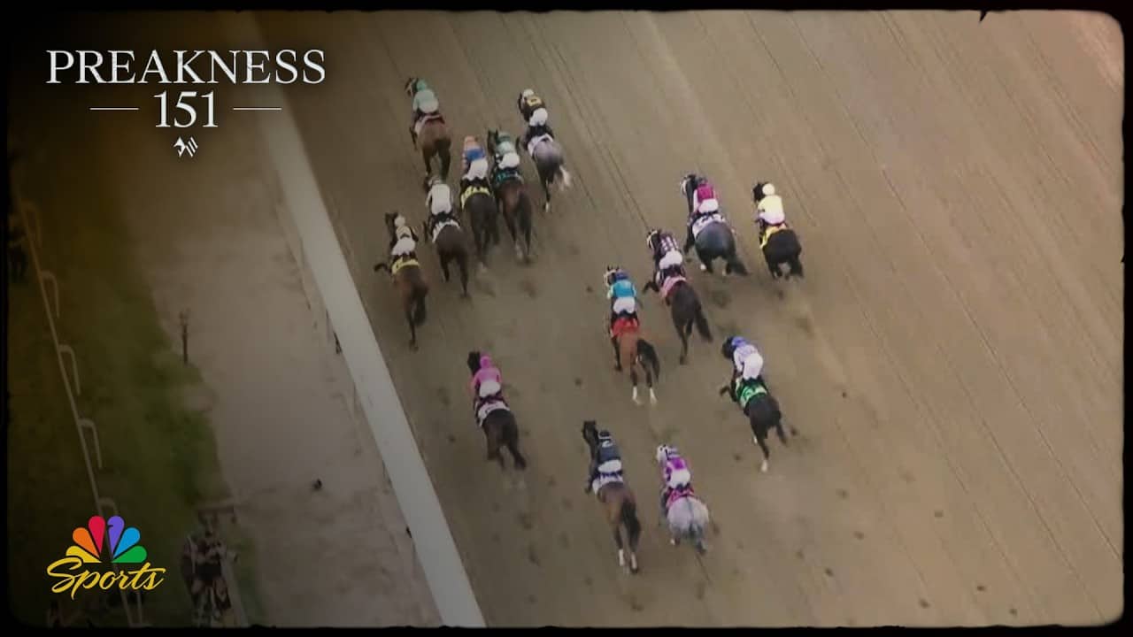 Overhead view of Napoleon Solo's surge to win the 151st Preakness Stakes | NBC Sports
