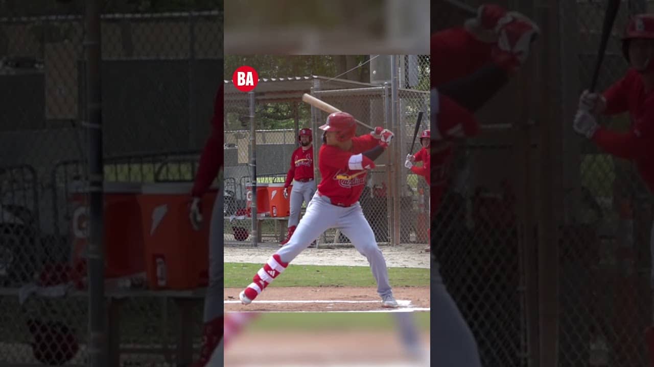 JJ Wetherholt slow-motion swing mechanics #mlb #cardinals #baseballtraining