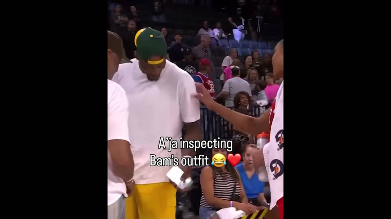 Safe to say A'ja Wilson enjoyed Bam Adebayo’s fit 🔥