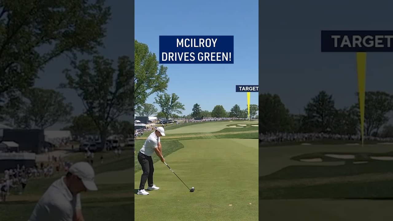 Rory McIlroy's MASSIVE 370-yard drive to green! 😱