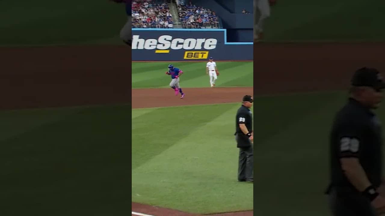 This angle of Francisco Alvarez's home run is sick 👀 #baseball #highlights #shorts #clips