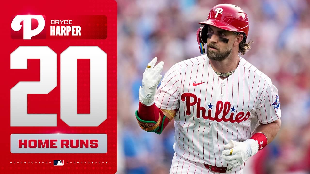 Bryce Harper crushes his 20th home run of the season for the Philadelphia Phillies! 🔔
