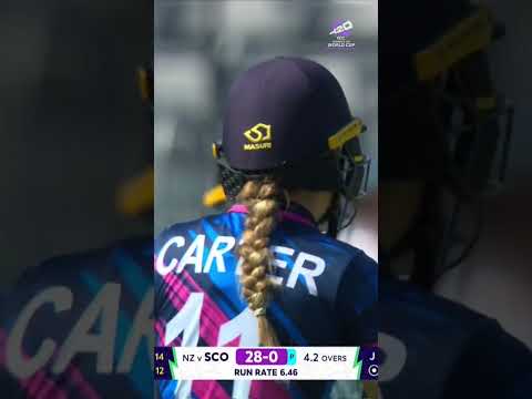 The sound off the bat of Darcey Carter as she hammers it for a maximum 😍 #T20WorldCup