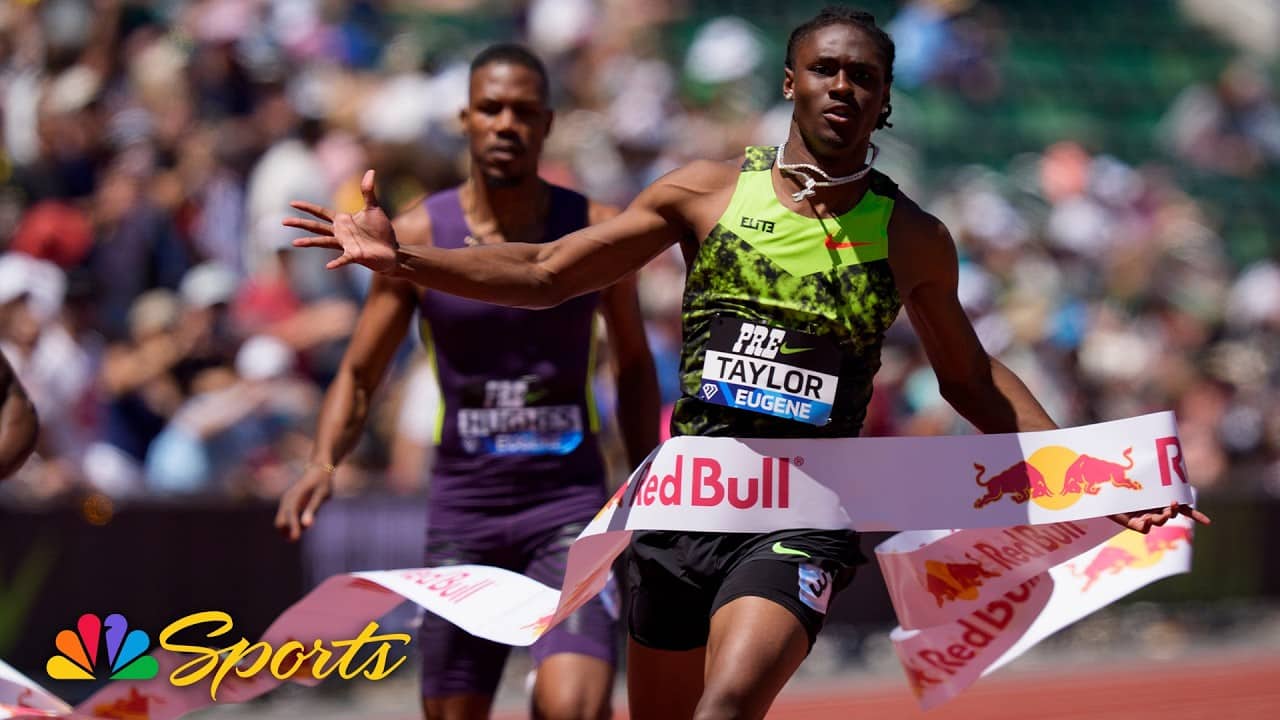 High schooler Tate Taylor DUSTS loaded field for 200m win at Prefontaine Classic | NBC Sports