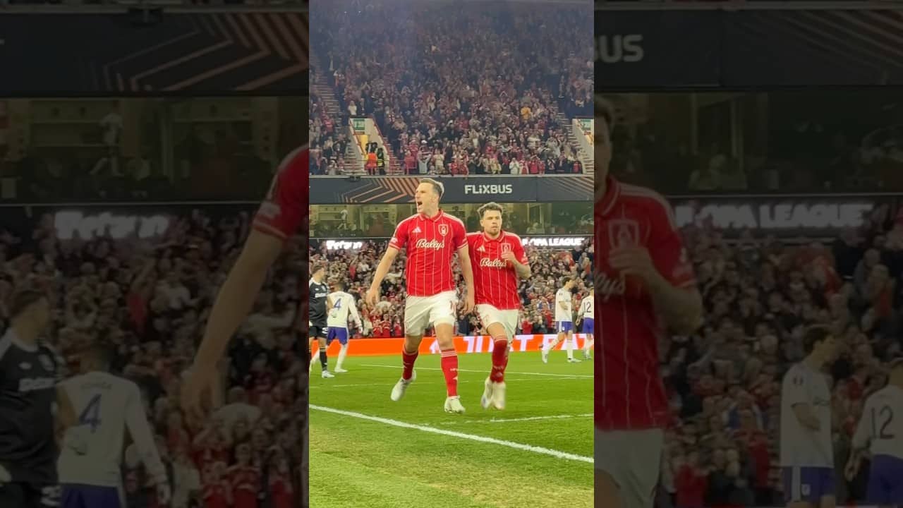 Chris Wood causes BEDLAM at City Ground with penalty strike to give Forest half-time lead.