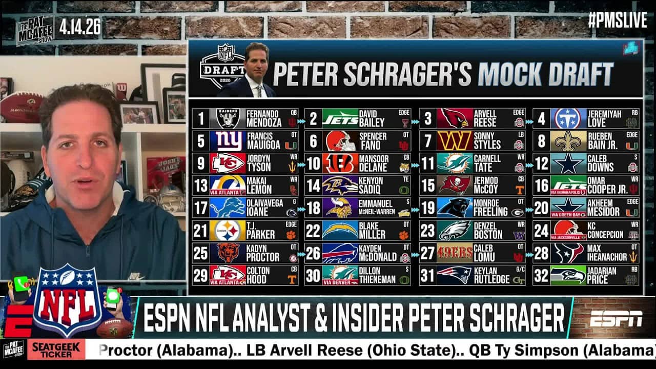 Peter Schrager says his latest mock draft has gotten 'TORN UP!' 😬 | The Pat McAfee Show