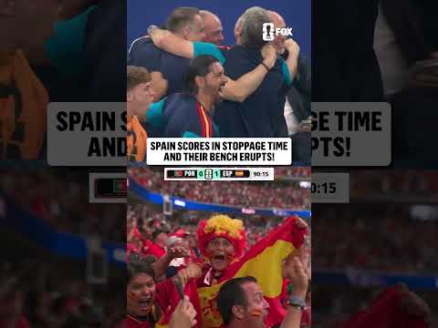 Luis de la Fuente and Spain's bench ERUPTED after Spain's stoppage-time goal 🇪🇸