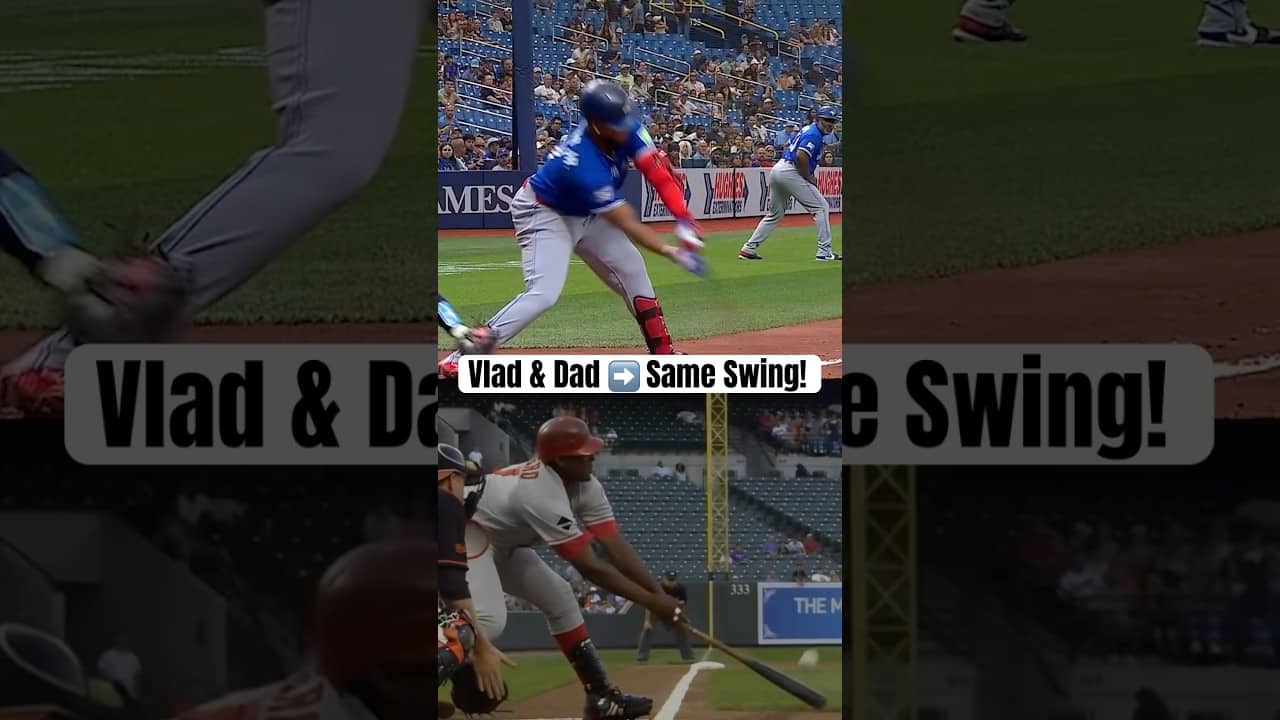Vladimir Guerrero Jr. replicated his Father’s one-armed swing 😮👏