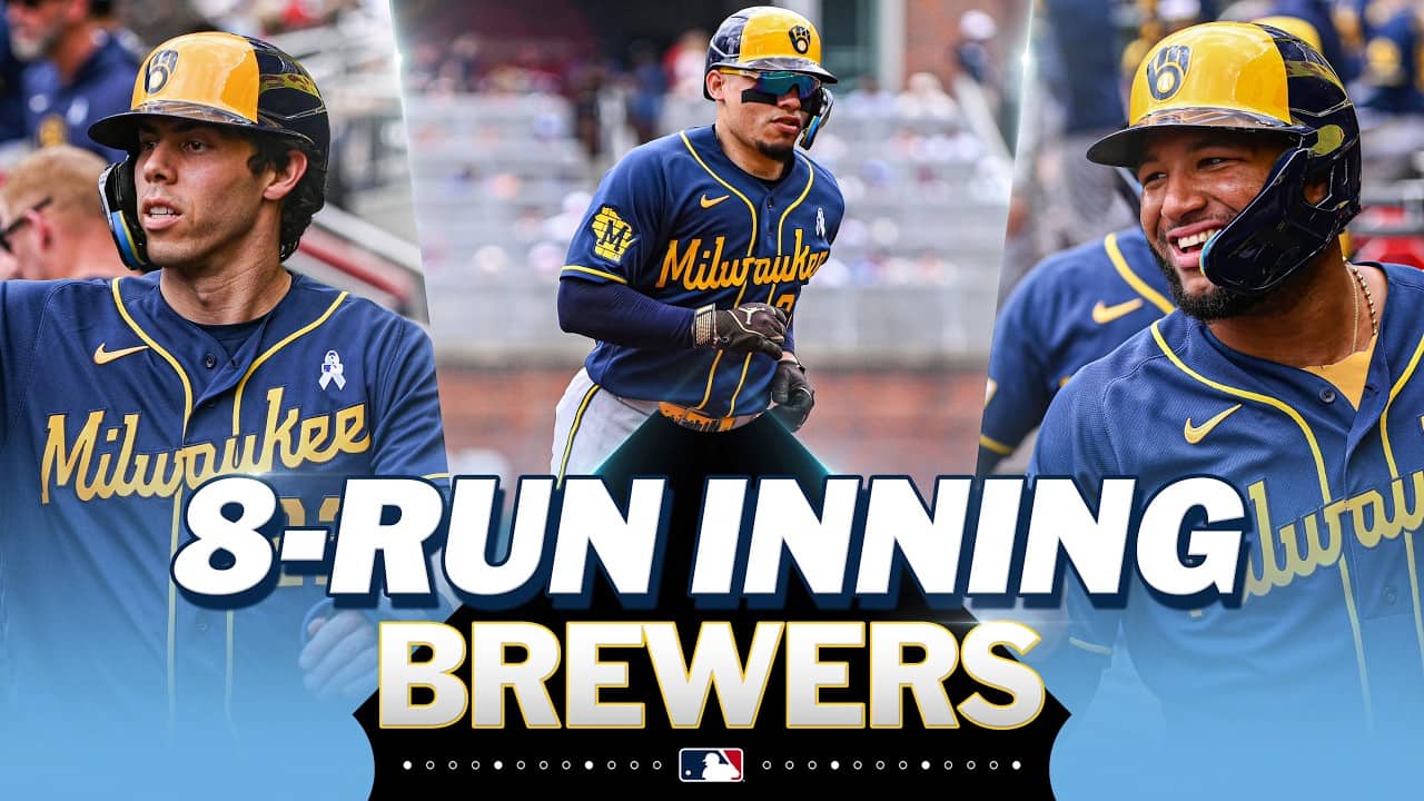 William Contreras' 3-run home run caps an EIGHT-RUN INNING for the Milwaukee Brewers! 🍻