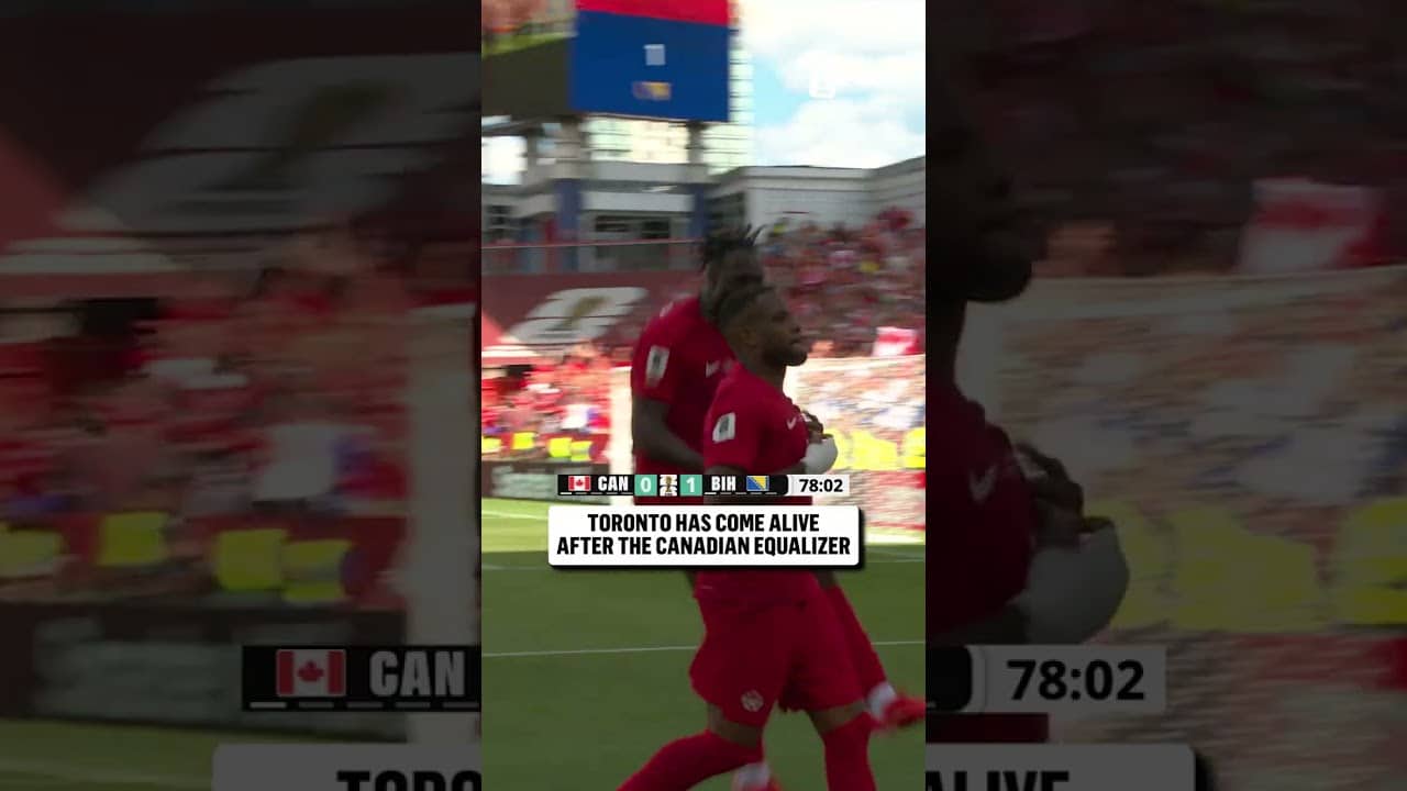 What a touch. What a finish. Cyle Larin scores a BEAUTY for Canada 🇨🇦