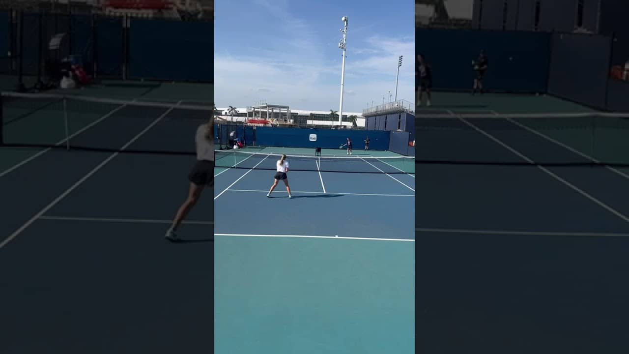 Rarely seen drive-volley practice | Mirra Andreeva with coach Conchita Martinez #tennis #sports #wta