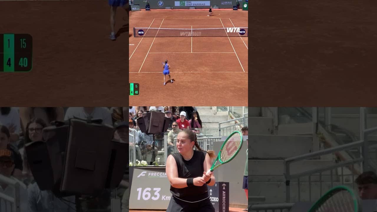 On her way to victory 👊 Jelena Ostapenko confirmed her place in Rome quarterfinals! #IBI26