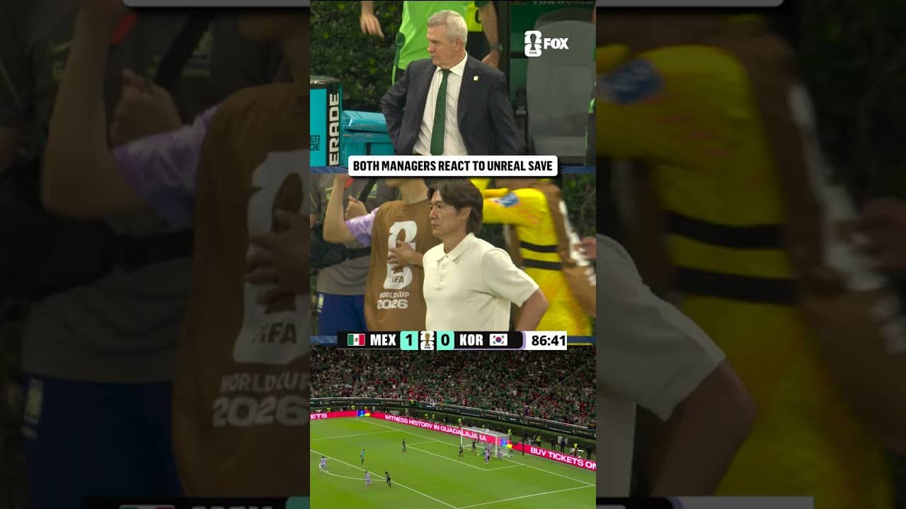 Mexico manager Javier Aguirre reacts to Raúl Rangel's astonishing save to deny South Korea late! 🇲🇽