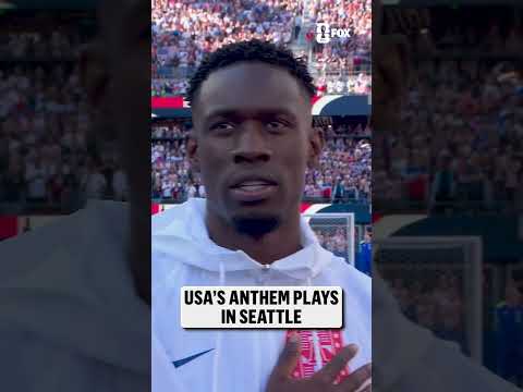 The national anthem plays in Seattle ahead of USMNT vs Belgium in the FIFA World Cup Round of 16