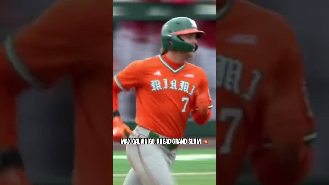 Galvin launched this grand slam to secure an 11-7 win over NC State 🔥 #miamihurricanes #baseball