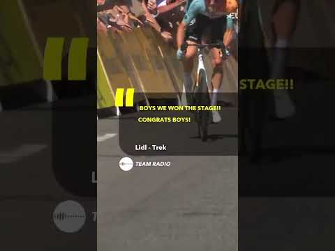 Listen to the joy on the Lidl-Trek team radio once they realised Mads Pedersen had won 😅