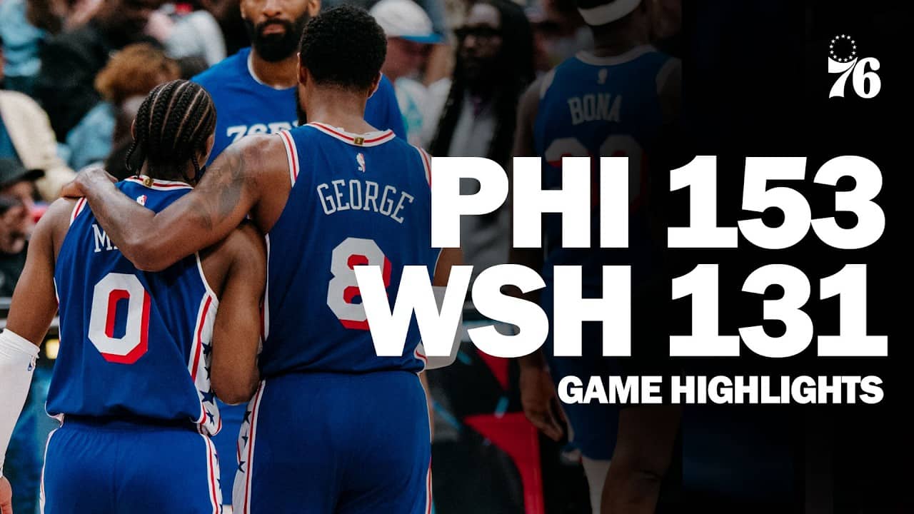 Game Highlights: Paul George, Tyrese Maxey, and VJ Edgecombe Combine for 90 Points in Win