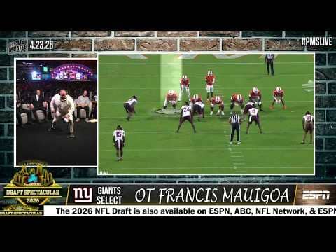 Browns pick Spencer Fano, Giants take Francis Mauigoa  | The Pat McAfee Draft Spectacular