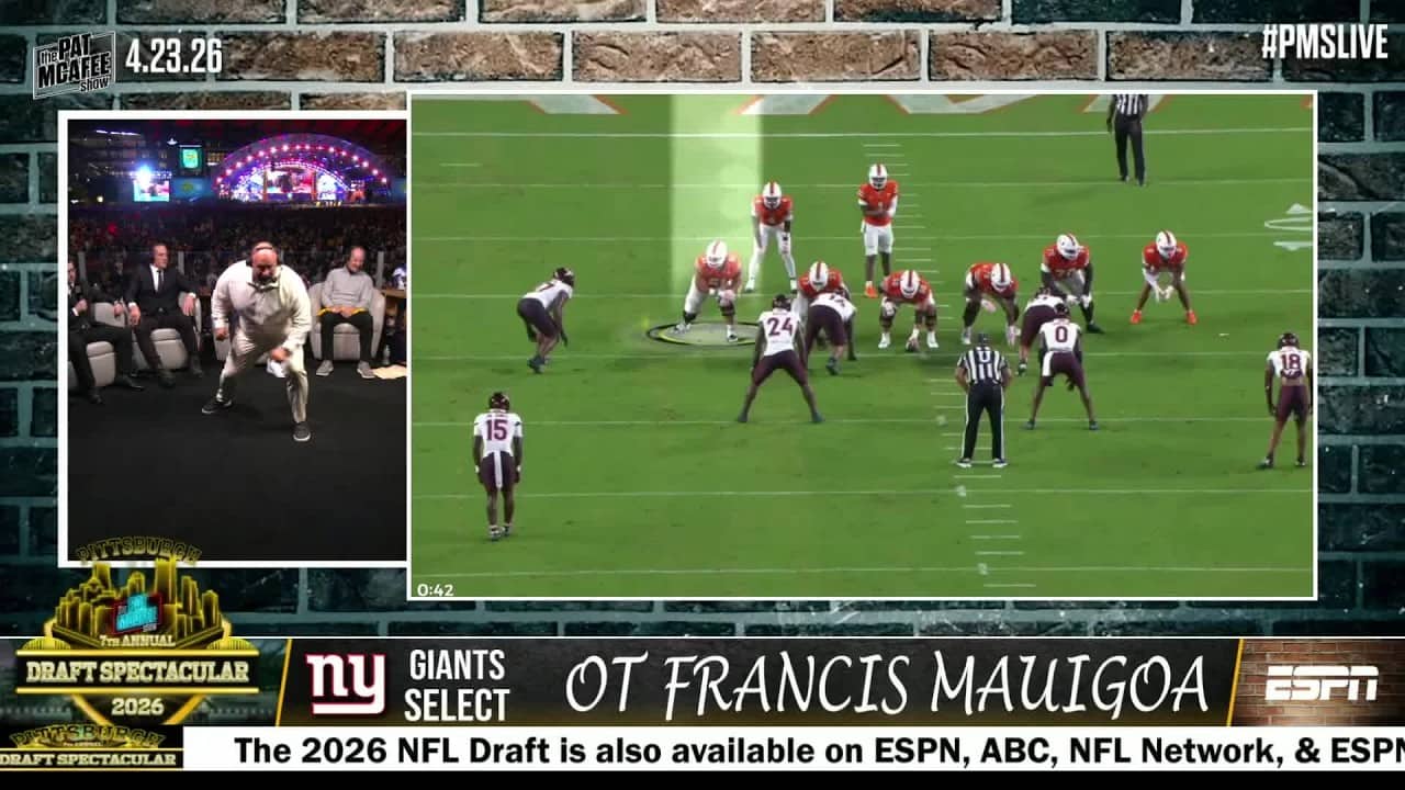 Browns pick Spencer Fano, Giants take Francis Mauigoa  | The Pat McAfee Draft Spectacular