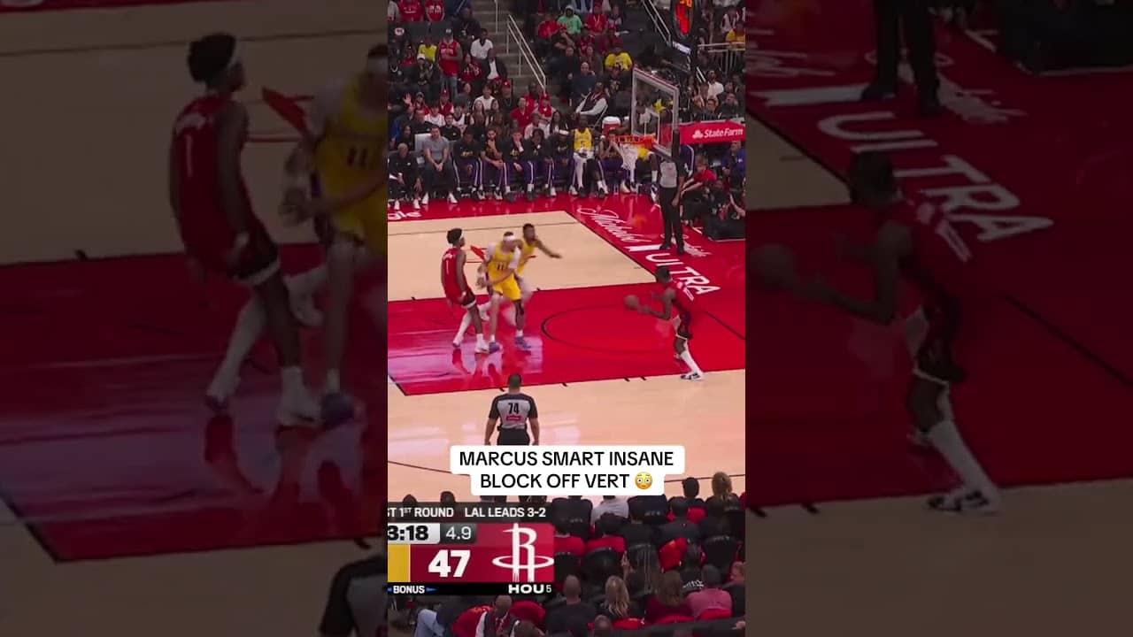 Marcus Smart protects the rim 😤