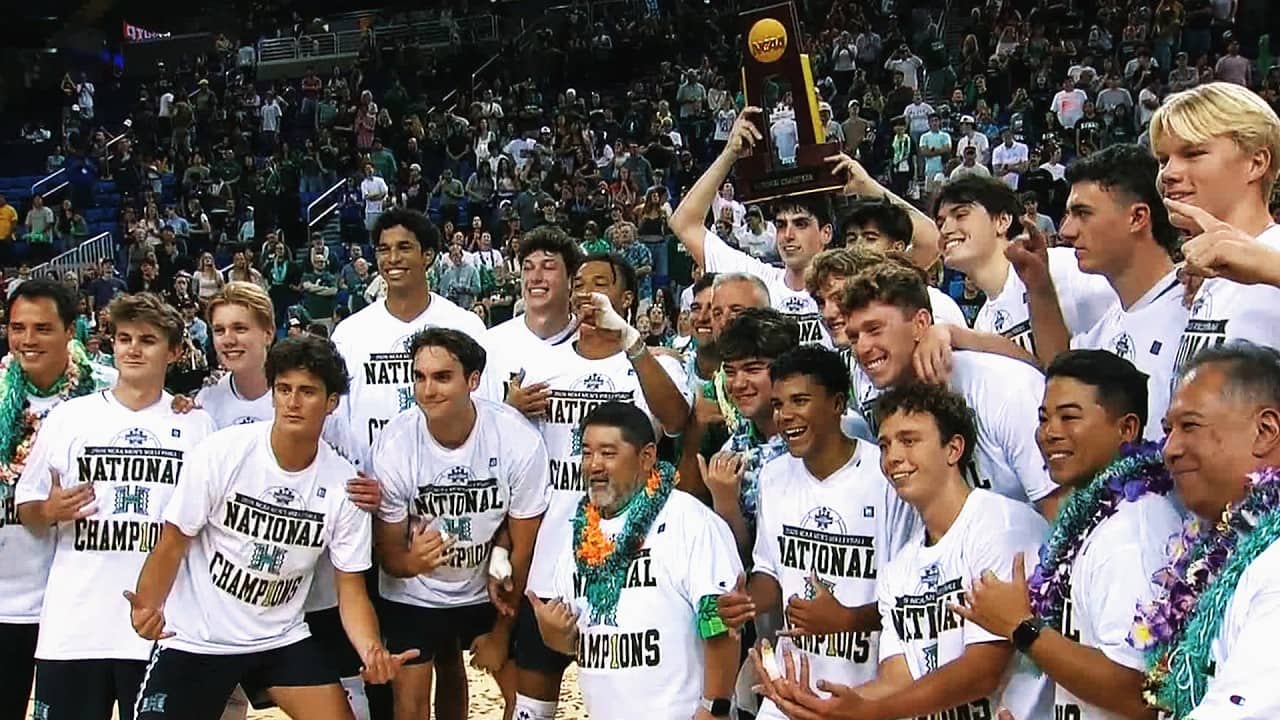 Final point, celebration from Hawaii's third NCAA men's volleyball title in six years