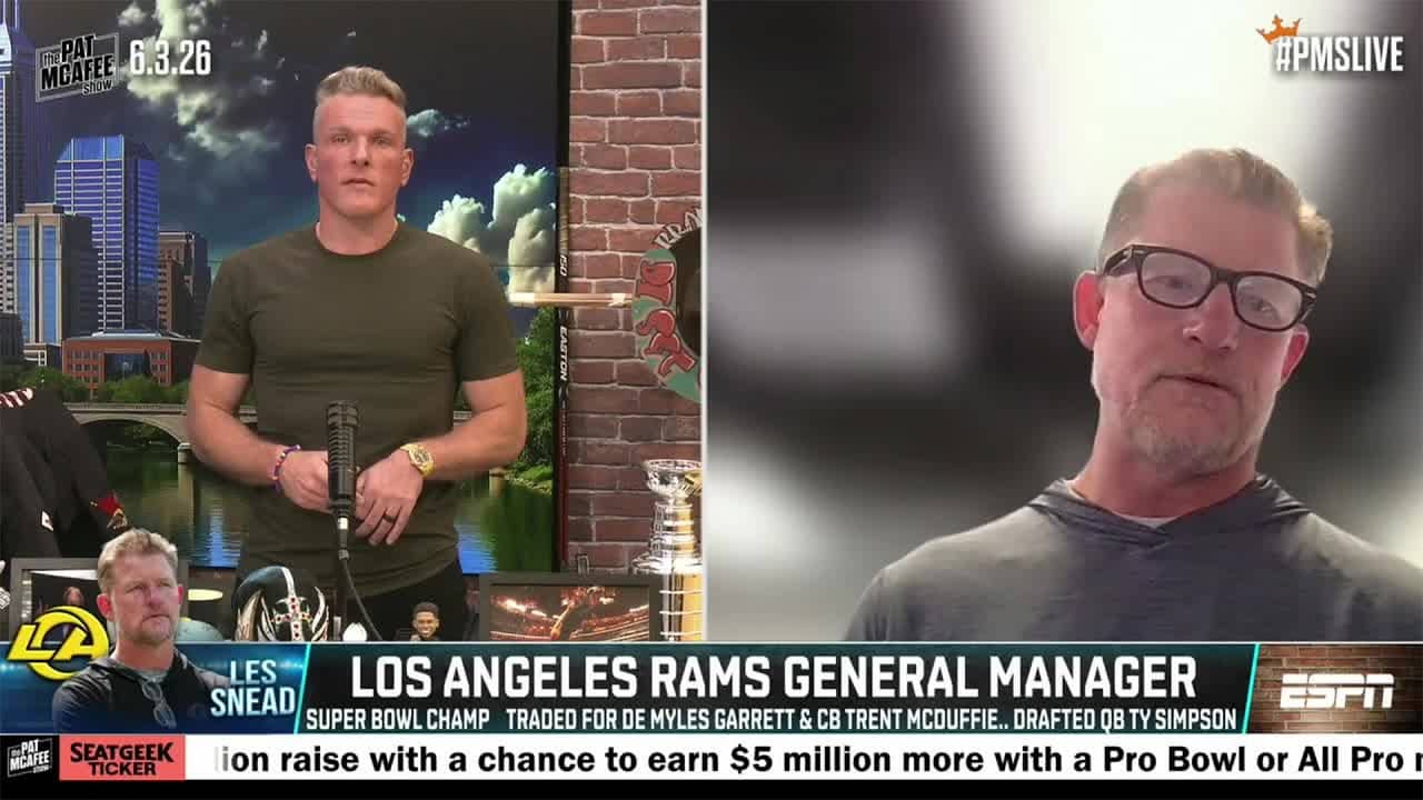 Les Snead breaks down the Rams trading for Myles Garrett 🤝 | The Pat McAfee Show