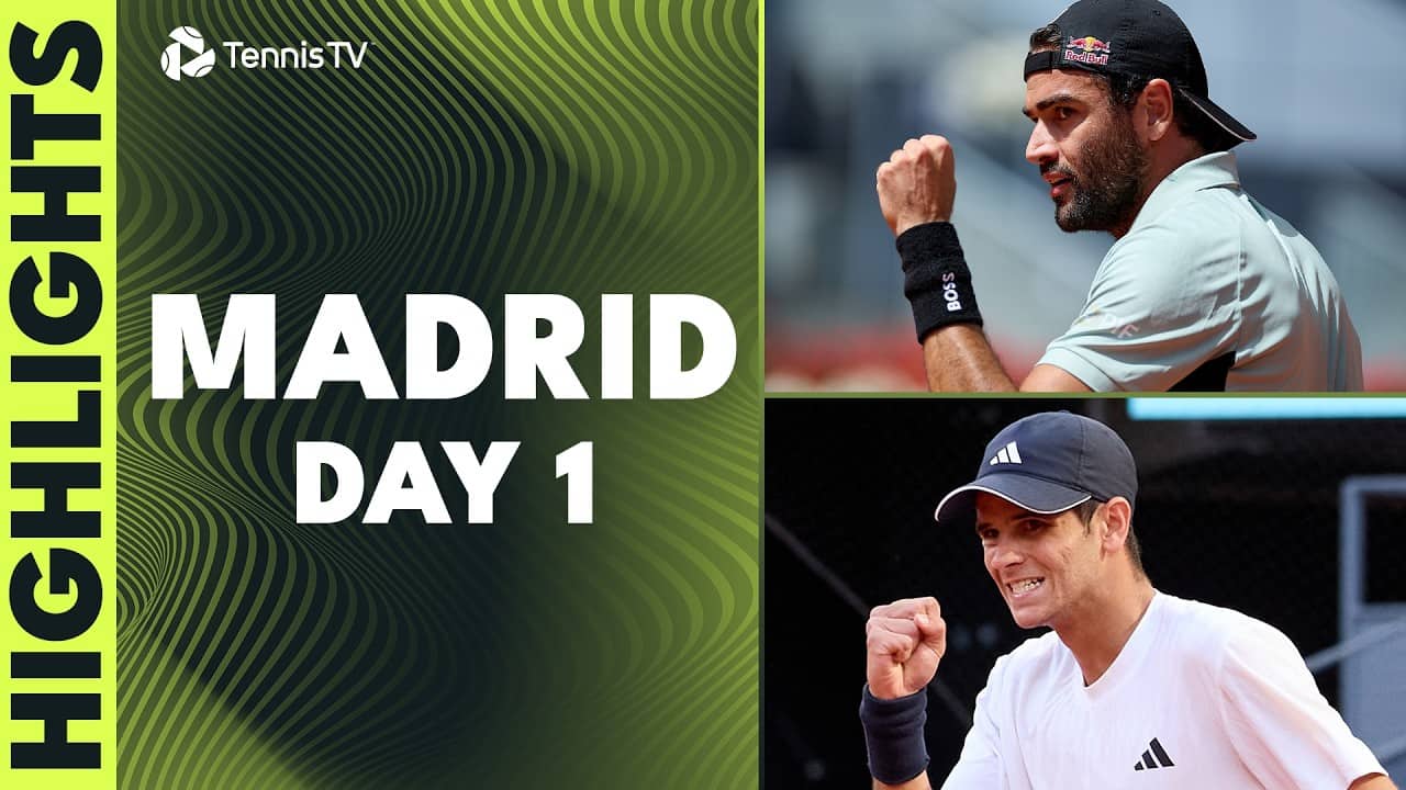 Jodar Takes on De Jong; Berrettini, Hurkacz & Cilic Also Feature | Madrid 2026 Day 1 Highlights