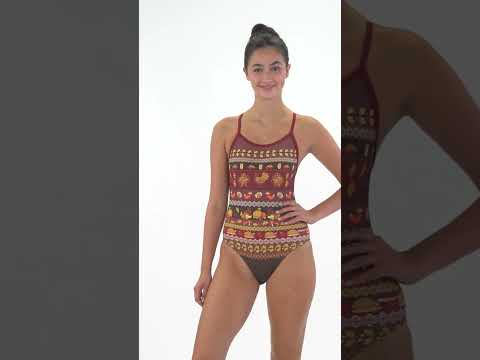 Sporti Harvest Splash Thin Strap One Piece Swimsuit (22-44) | SwimOutlet.com