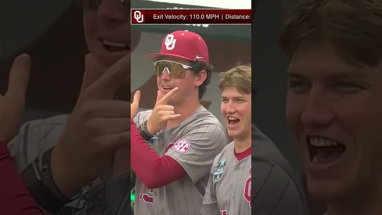 Oklahoma's Deiten LaChance hits a home run after injury 😳 #shorts