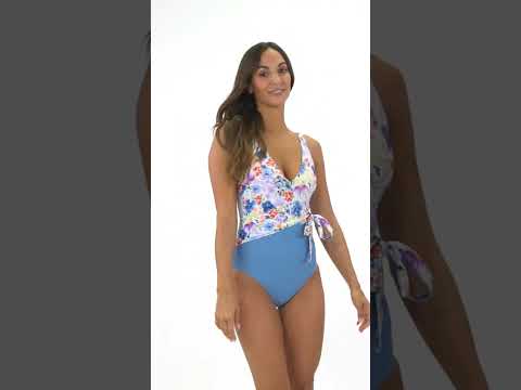 Sporti Starlet Printed Tummy Control Side Tie One Piece Swimsuit | SwimOutlet.com