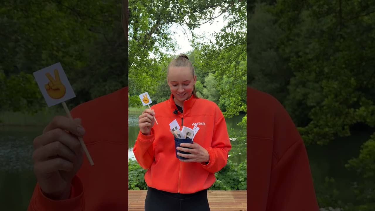 Tan lines? An immediate no 🙅‍♀️Which emoji?! with Elena Rybakina! #wta #tennis #travel