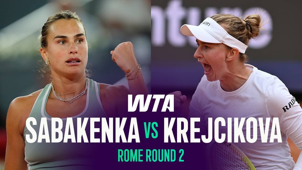 Aryna Sabalenka vs. Barbora Krejcikova | 2026 Rome Round 2 | WTA Match Highlights