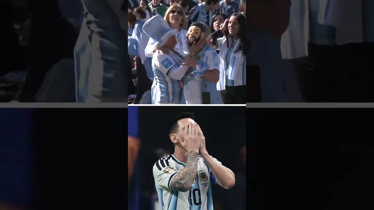 This Argentina fan in a Messi mask 🫣😮‍💨