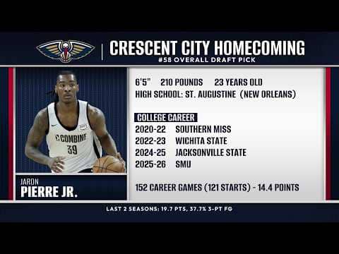 Jaron Pierre Jr. selection in 2026 NBA Draft | Pelicans Podcast
