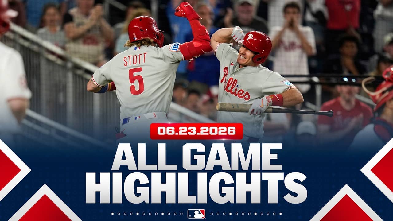 Highlights from ALL GAMES on 6/23 (Phillies have HUGE 9th inning, Caglianone homers twice and MORE!)