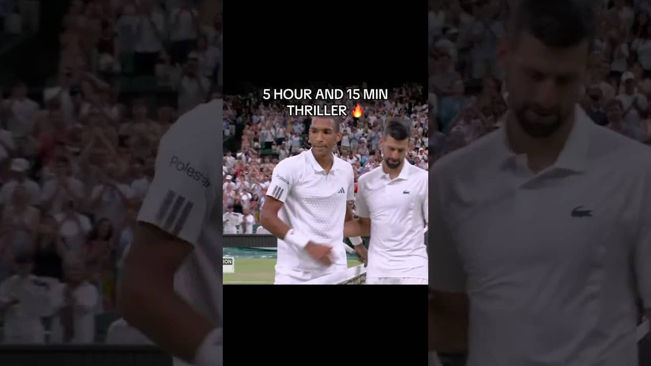 Djokovic advances to the semis after a 5-set thriller at Wimbledon 😮‍💨