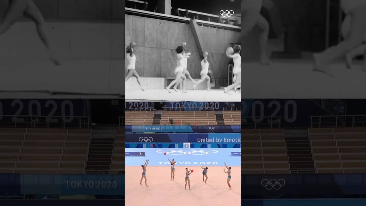 Watching the ball routine transform over time 🤩 #Olympics