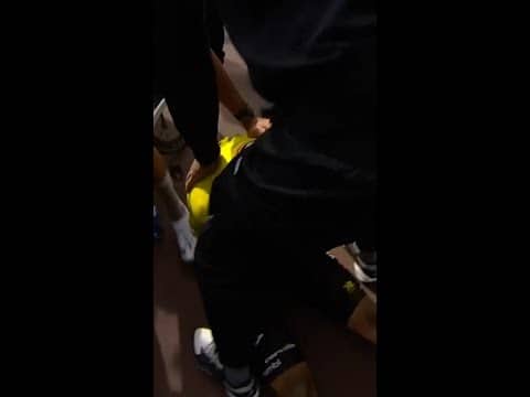 Wout van Aert's emotional celebration at Paris-Roubaix