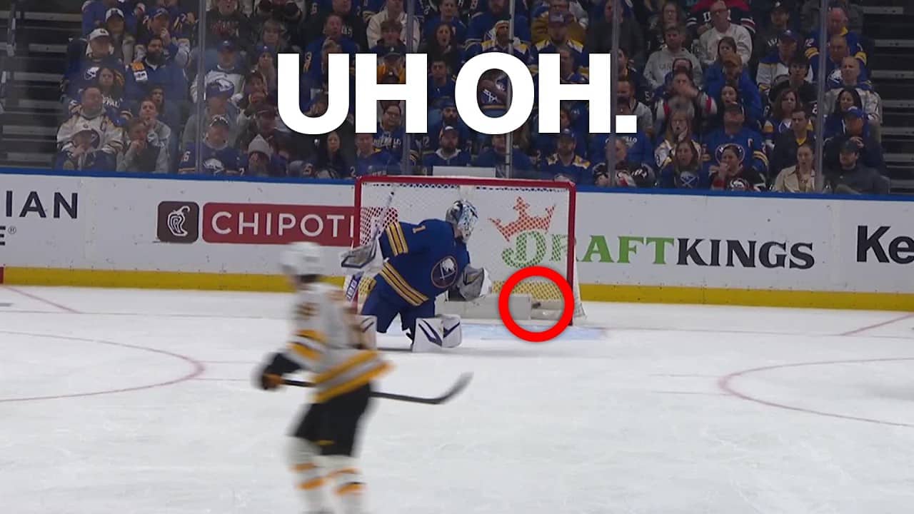 Bruins score FROM CENTER ICE!