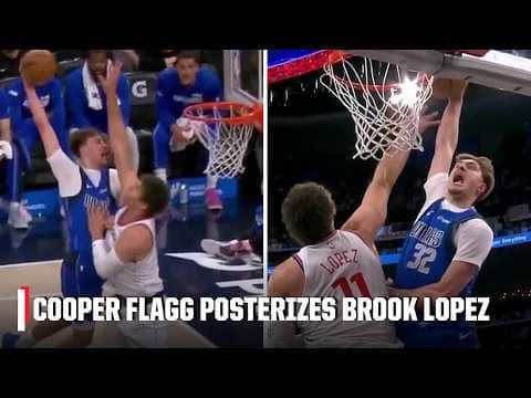 OH MY COOPER FLAGG 🤯 The rookie POSTERIZES Brook Lopez 😤 | NBA on ESPN