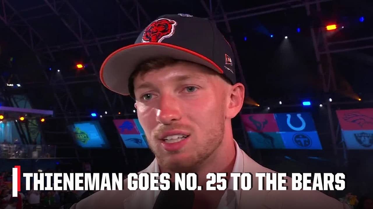 Dillon Thieneman’s thankful after going No. 25 to the Bears 🙌 | 2026 NFL Draft