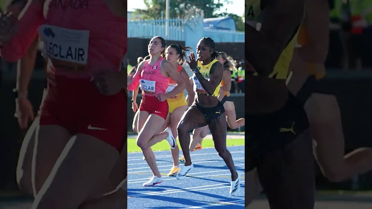 Elaine Thompson-Herah rolling back the years to anchor team Jamaica to 4x100m GOLD #worldrelays