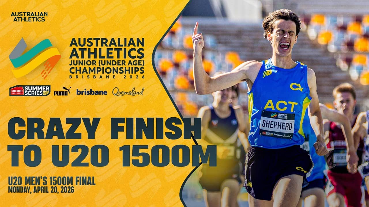 Crazy finish in Men's U20 1500m final | 2026 Australian Athletics Junior Championships