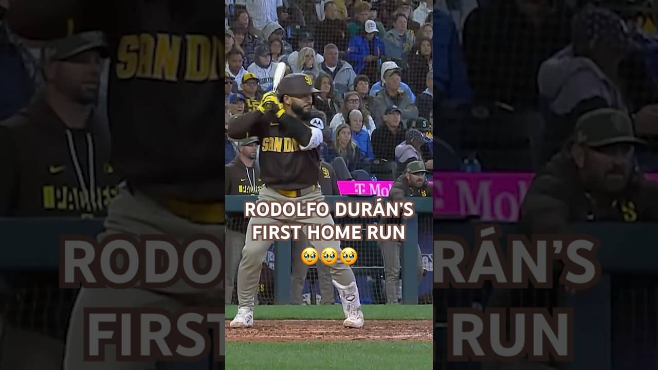 Rodolfo Durán’s first Major League hit is a home run 🥹 #mlb #baseball #homerun #rookie #padres