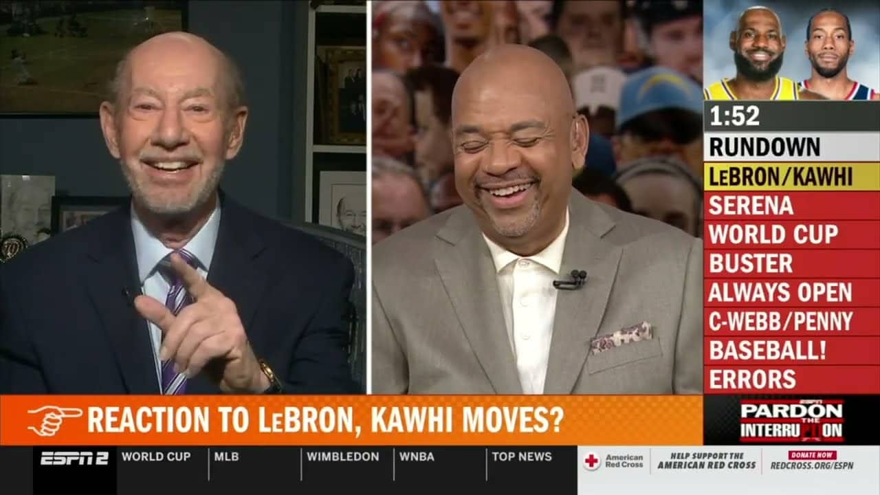 PTI reacts to LeBron & Kawhi on the move, Serena Williams' loss & Germany stunned in World Cup
