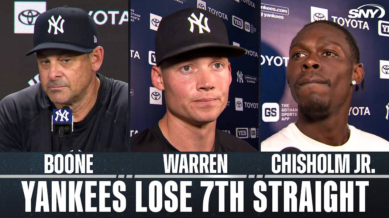 Aaron Boone, Will Warren and Jazz Chisholm Jr. on seventh straight loss: 'We beat ourselves.'