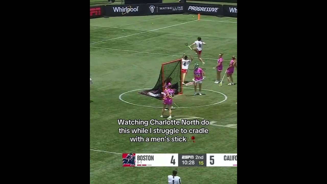How does she keep the ball in her stick?! 😭 (via @WomensLacrosseLeague  ESPN+)